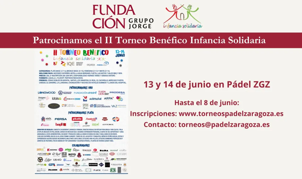 Abiertas las inscripciones para el II torneo benéfico Infancia Solidaria Abiertas las inscripciones para el II torneo benéfico Infancia Solidaria